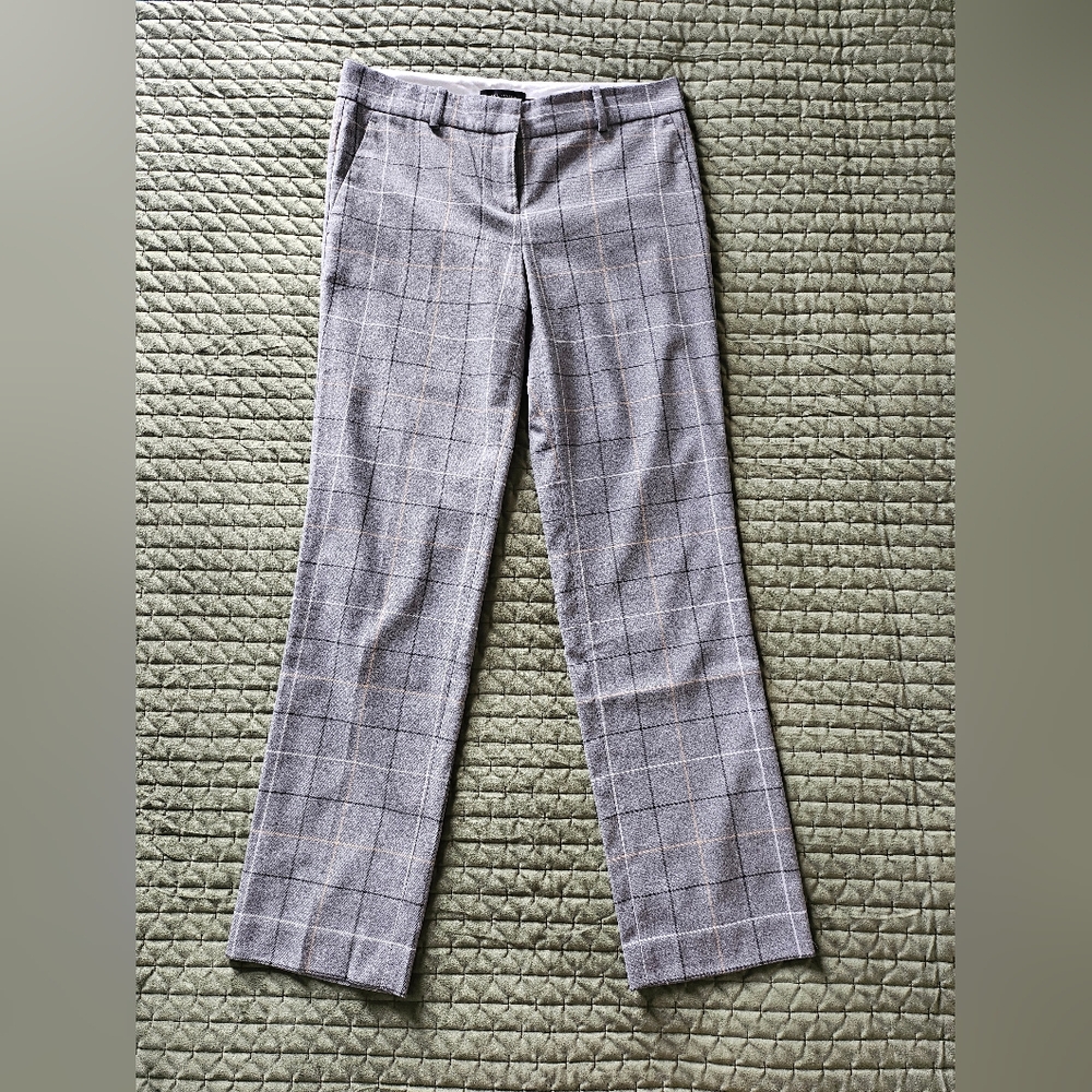 Ann Taylor Gray Plaid Dress Pants